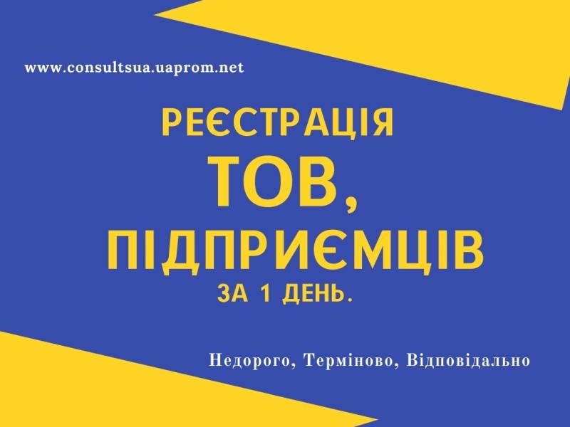 Реєстрація ФОП, ТОВ, ПП з ПДВ та єдиним